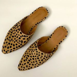 Madewell Remi Mule in leopard calf hair, size 8.5